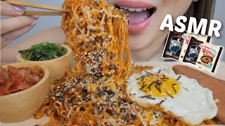 ASMR Samyang Buldak Ramen LIGHT with Fried Egg and Spam Relaxing Eating Sounds  NE Lets Eat [upl. by Accire]