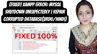 FIXED XAMPP Error MySQL shutdown unexpectedly  Repair Corrupted DatabaseURDUHindi [upl. by Zelde]