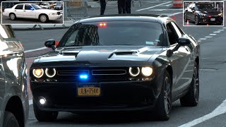 Dodge Challenger Crown Victoria interesting police cars and security in New York for UN week🚨 [upl. by Celin801]