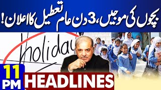 Govt Announced 3 Day Public Holidays  11PM Headlines  Good News For Students  Imran Khan  PTI [upl. by Ertnod708]