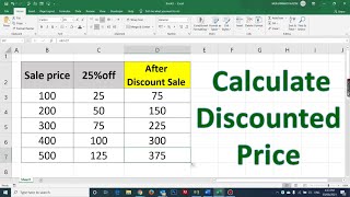 How to calculate discount rate or price in Excel Calculate Percentage Discount in Excel  discount [upl. by Endo]