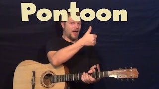 Pontoon Little Big Town Easy Guitar Lesson How to Play with Solo TAB [upl. by Ahsenhoj]