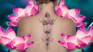 BLOSSOMING LOTUS amp GEOMETRIC TATTOO TIME LAPSE [upl. by Allebasi59]