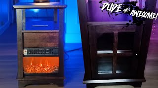 Electric Fireplace End Table w Charging Station  Installation amp Review [upl. by Abramo]