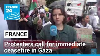 Paris protesters call for immediate ceasefire in Gaza • FRANCE 24 English [upl. by Hgieliak85]