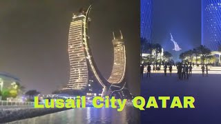 Lusail City QATAR Night view lusail city Qatar 2024 [upl. by Christy]