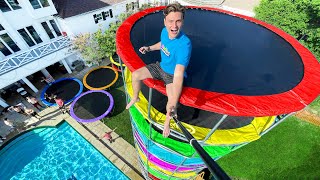 I Built the Worlds Tallest Trampoline Tower [upl. by Lole]