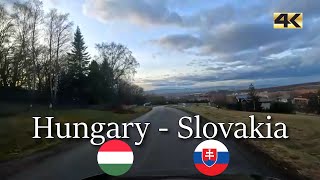 Driving in the evening from Hungary Sátoraljaújhely to Slovakia Košice  winter 2024  4K [upl. by Annirak]