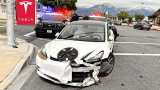 SHOCKING FOOTAGE UNLICENSED DRIVER CRASH TESLA DASHCAM CAPTURES ALL [upl. by Cochard839]