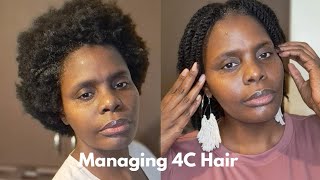 Managing 4C Hair  Wash Day  Realistic Struggles  Vlog [upl. by Adnarb]