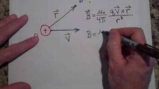 Calculating the Magnetic Field Due to a Moving Point Charge [upl. by Chloe]