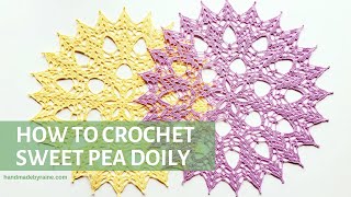 How to crochet sweet pea doily [upl. by Pagas]