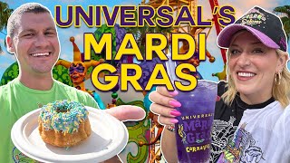 The BEST Of Universal Orlando’s Mardi Gras  Snacks Drinks Parade amp More At Universal Studios [upl. by Ardnoet395]