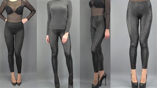 Super SKINNY Leggings Leather Style animalprint TIGHTS Lookbook Calzedonia  TRY ON REVIEW [upl. by Ronaele]