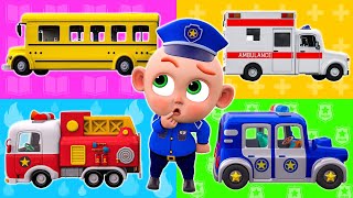 Fire Truck Police Car Ambulance  Little Rescue Squad  Funny Kids Songs amp More Nursery Rhymes [upl. by Nilyahs203]