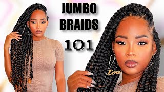 How To Rubber Band Method Jumbo Box Braids ft BTL Scalp Oil [upl. by Drusi]