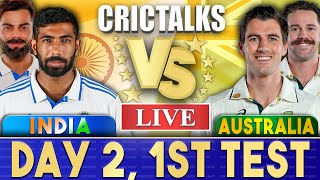 Live IND Vs AUS Day 2  1st Test  Live Scores amp Commentary  India vs Australia  Last 25 [upl. by Yrrok]