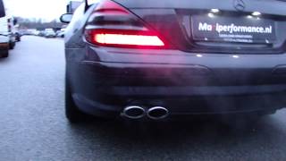 MERCEDES SL 500 AMG SOUND EXHAUST SYSTEM SPORTUITLAAT UITLAAT bY MAXIPERFORMANCE nl [upl. by Adlev]