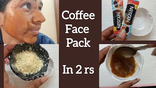 Glowing skin in just 2Rs  Coffee face pack  Instant glowing skin🌟 [upl. by Scheld]