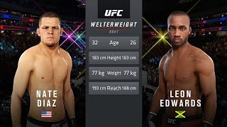 UFC 3 Nate Diaz Vs Leon Edwards 01 Diaz Dominates Punishing Strikes Against Edwards [upl. by Nanni241]