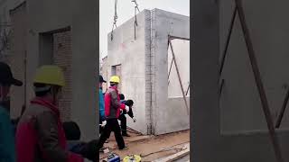 Cement house cement wall installation process Good tools and machinery can increase work efficiency [upl. by Ciri]