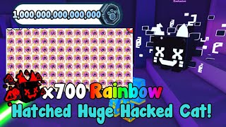 I Hatched Huge Hacked Cat Spent 1 Quadrillion Tech coins  Pet Simulator X Roblox [upl. by Kehr841]