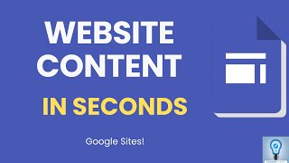 How to Add Content Fast on Google Sites [upl. by Alcinia]