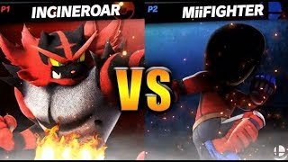 Incineroar vs MiiFighter  Super Smash Bros Ultimate Tournament Gameplay [upl. by Arret]