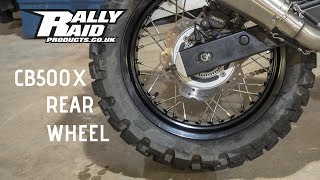 Rally Raid CB500x Build Rear Wheel [upl. by Ecienahs]