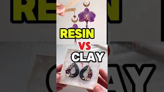 RESIN VS Polymer CLAY Mini craft earring and home decor shorts resin clay [upl. by Olcott]