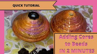 Quick Tutorial  Adding Cores Grommets Eyelets to Beads  Paper Resin Polymer Clay  How to Guide [upl. by Huxley]