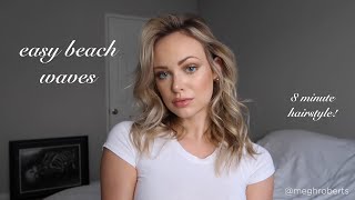 beach waves  fast hair tutorial 8 mins [upl. by Awuhsoj622]