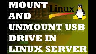 Mount and Unmount USB Drive in Linux Server Linux [upl. by Esimaj]