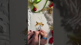 🦌 Day 2  Deer everydaywatercolor watercolorpainting adventcalendar2023 christmas shorts [upl. by Ixel]