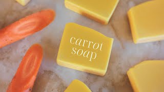 Homemade carrot soap🥕 Natural cold process recipe [upl. by Adnar]