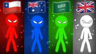 CHILE vs AUSTRALIA vs SAUDI Arab vs UNITED Kingdom in the Stickman party MINIGAMES NEW Update 2024 [upl. by Inahc]