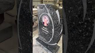 Bespoke New Emrrald Pearl Granite Upright Headstone [upl. by Aikimat]