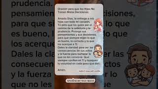 Oración para que los hijos no tomen malas decisiones oracionespoderosas oracioneselanoche shorts [upl. by Earla]