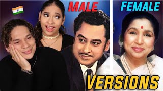 Latinos react to Male Version Vs Female Version Of Hindi Songs [upl. by Eizeerb]