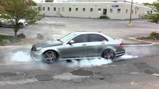 Mercedes C63 AMG Burnout Street Race [upl. by Bannerman793]