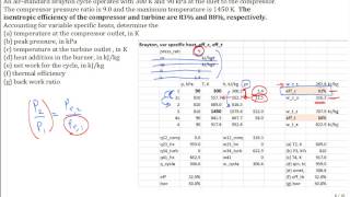 Calc Brayton Var Cp Comp Turb Efficiency [upl. by Salvay912]