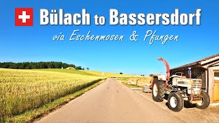 Summer Road Trip  Bülach to Bassersdorf • Driving in Zurich Region Switzerland 🇨🇭 4K [upl. by Lladnek]