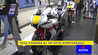 2022 Yamaha R1 GP 60th Anniversary Walkaround Eicma 2021 [upl. by Llerrut41]