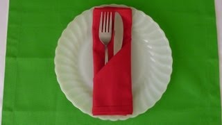 Napkin Folding  Simple Pocket [upl. by Louanna306]