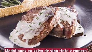 Cómo hacer Medallones en salsa de vino tinto [upl. by Eelyac]