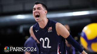 Team USA controls match vs Argentina throughout mens volleyball opener  Paris Olympics [upl. by Tteirrah]