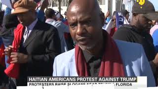 Haitian Americans protest against Trump [upl. by Ahsiner663]