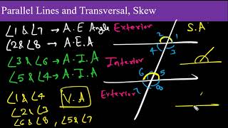 Parallel and Transversal Lines and Angles Part 1 [upl. by Fernald604]