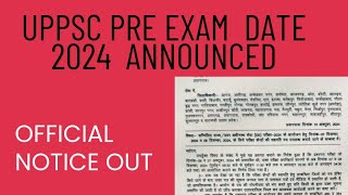 uppsc pre exam date 2024  uppsc pre exam 2024  uppsc pre ro aro 2024  uppsc ro aro 2024 [upl. by Stock]