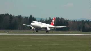 Turkish Airlines Airbus A320232 landing amp takeoff Brnik airport Slovenia HD [upl. by Selby]